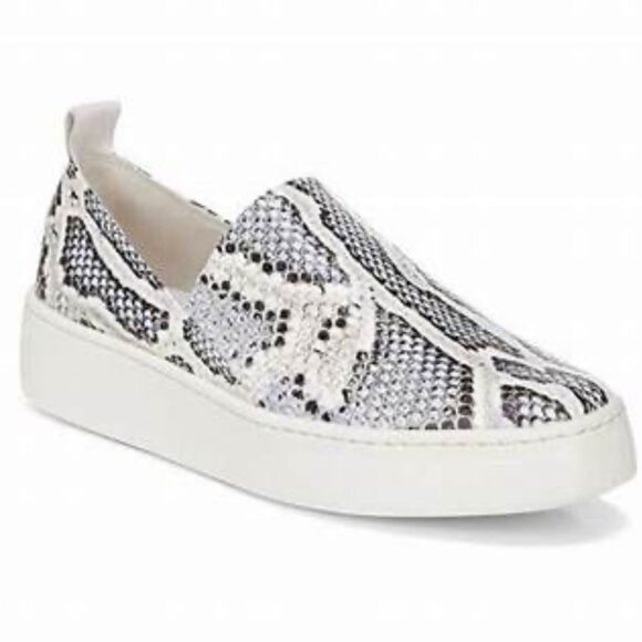 Vince SZ 10 Saxon Leather Snakeskin Slip on Platform Sneaker Animal Casual - Picture 1 of 12